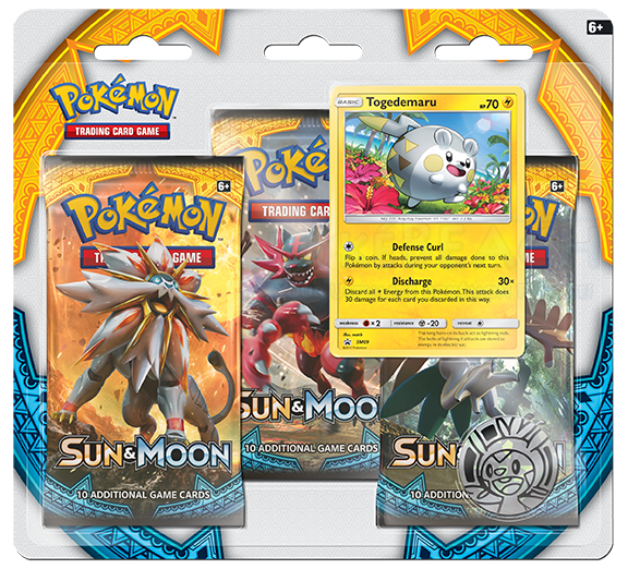 Pokemon Sun & Moon SM1 3-Booster Blister Pack - Togedemaru Promo